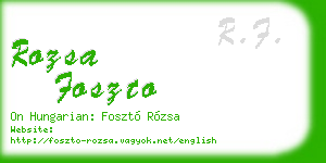 rozsa foszto business card